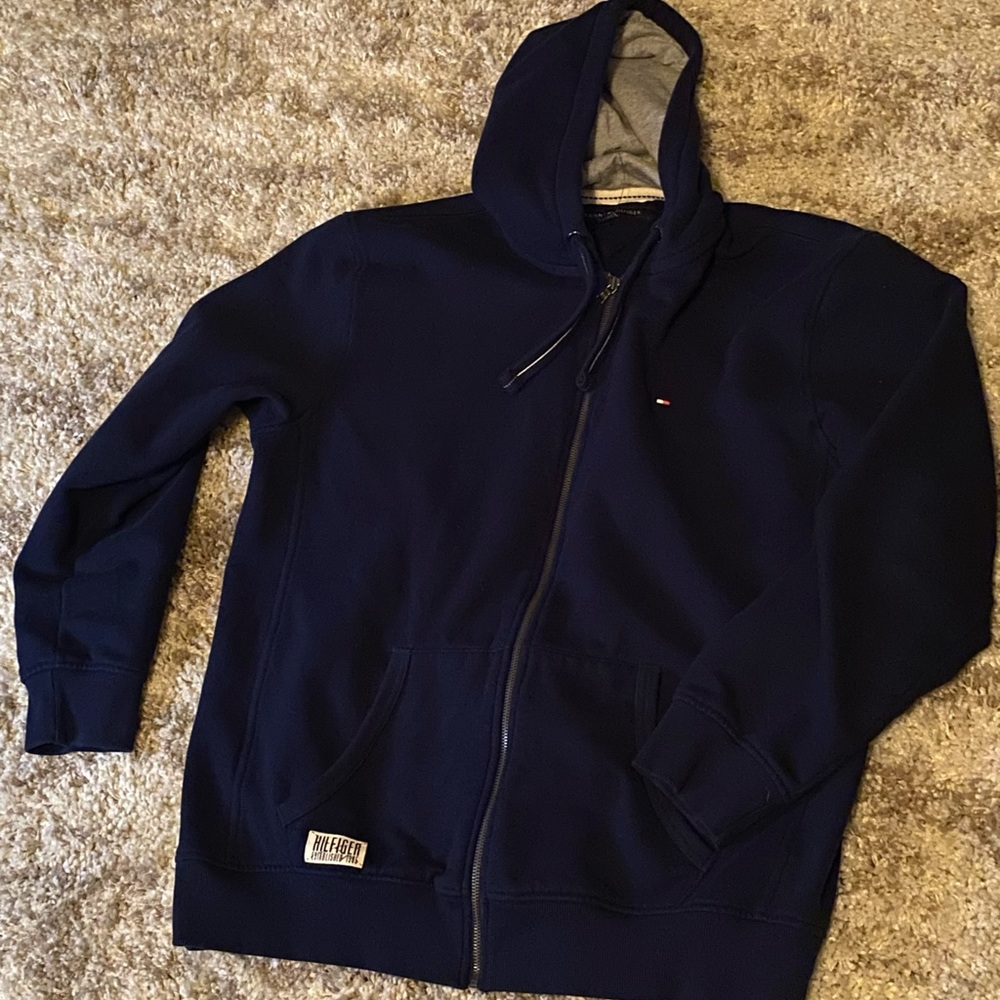 Tommy Hilfiger Men's Dark Blue Zip-Up Sweater